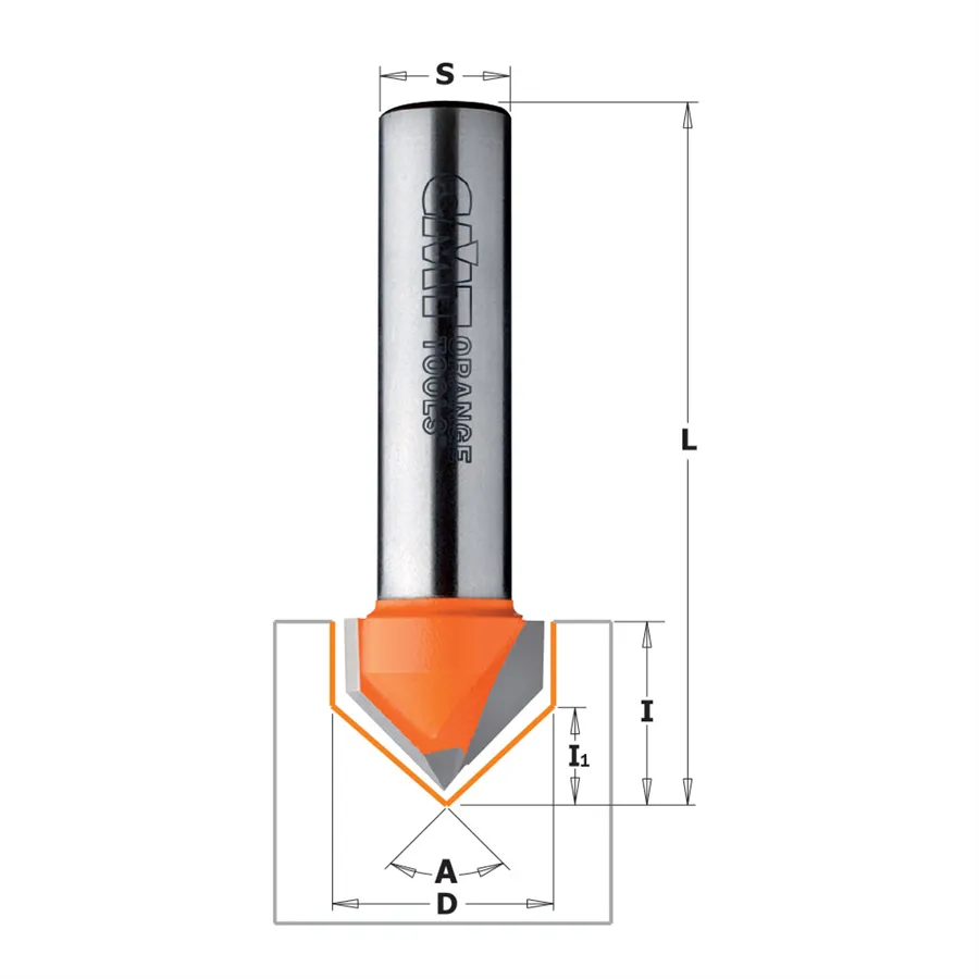 CMT C915 Fréza na V drážku 90° D 6x8mm S=8mm, HW