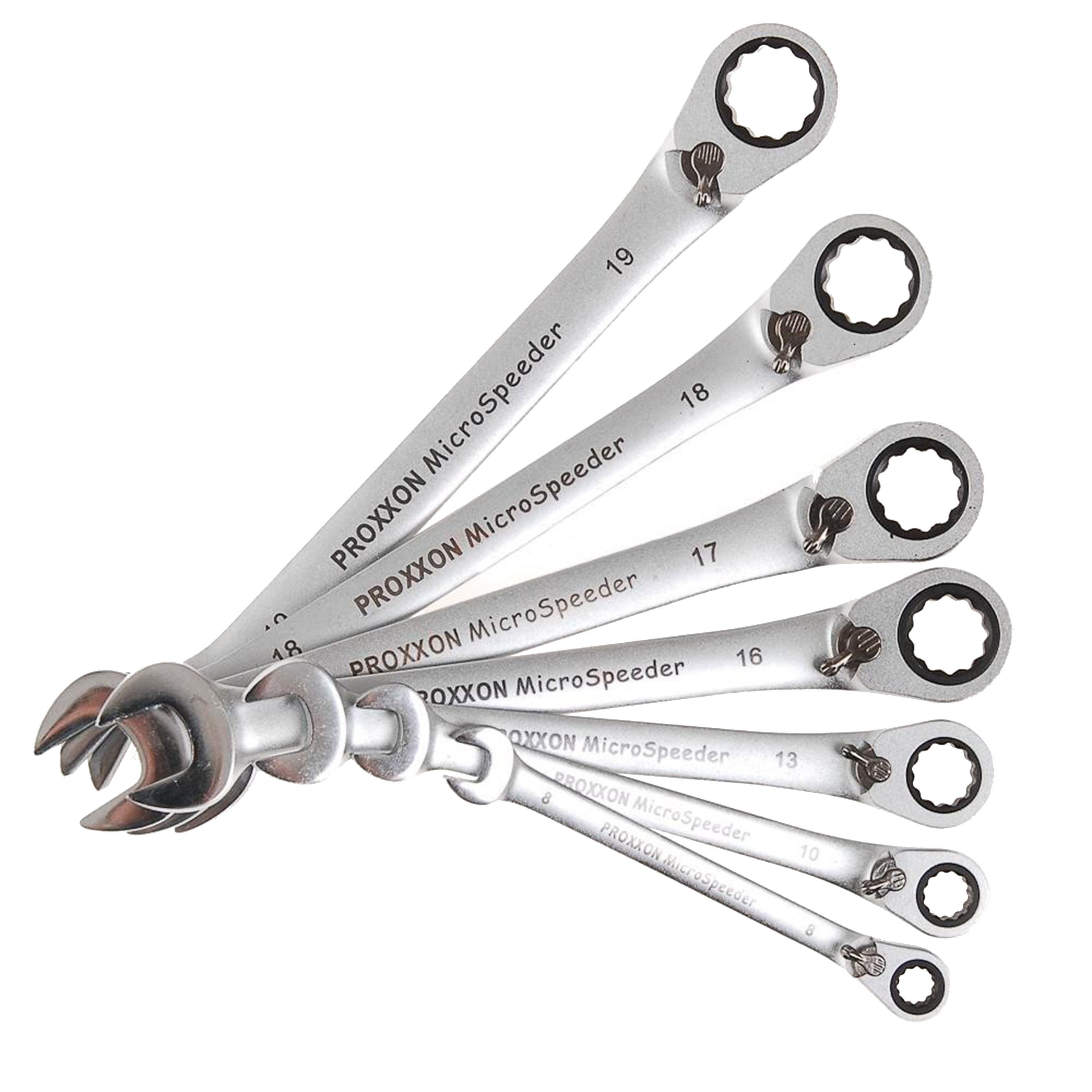 Proxxon Sada ráčnových očkoplochých klíčů MicroSpeed s přepínáním - 7 ks, 23124