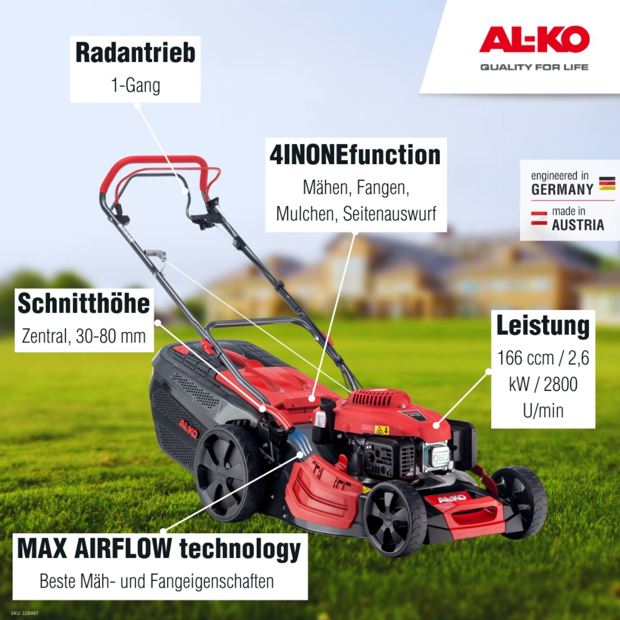 AL-KO Premium 521 SP-A, benzínová sekačka 119997