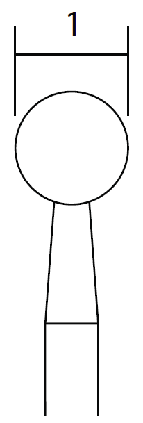 Proxxon Diamantové stopkové brousky (koule 1 mm) - 2 ks, 28212