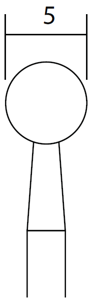 Proxxon Stopkové brousky - korund - koule 5 mm - 5 ks, 28772