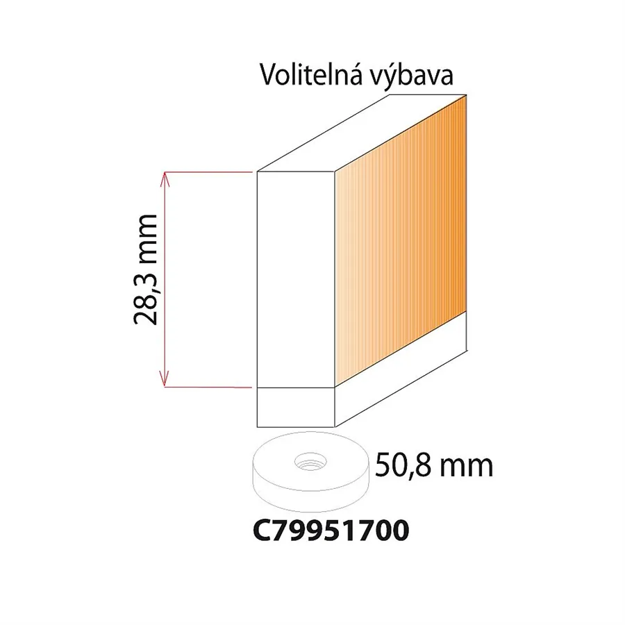 IGM F049 Velká falcovací fréza H=16mm, D50,8x28,5 S=12mm, L=87mm, HW