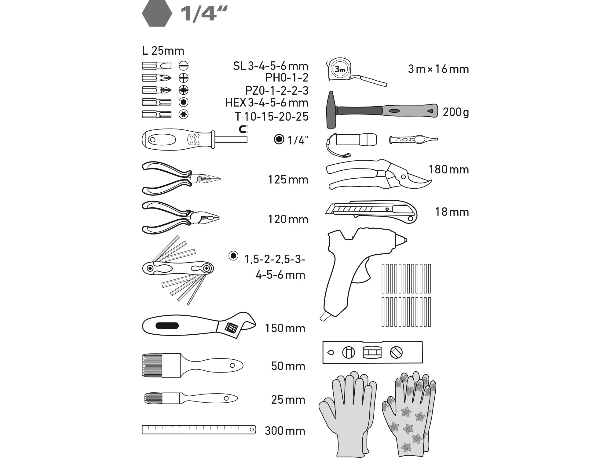 EXTOL LADY Sada nářadí 68dílů, 6593